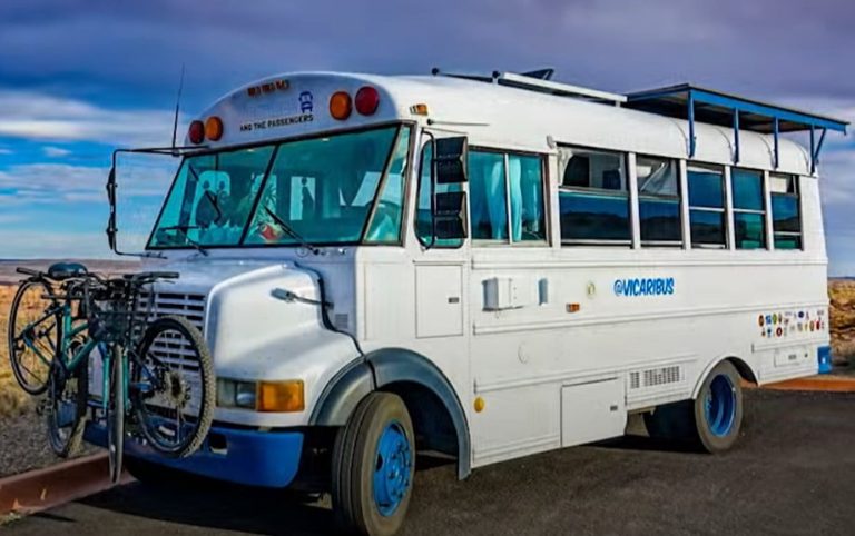 Solar Powered Off Grid Bus Conversion Into Tiny House on Wheels