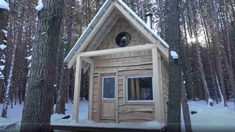 How To Build a Tiny Off Grid Cabin In The Forest